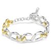 Dextera Bracelet Round Cut, T-Bar, White, Mixed Metal Finish Dextera Bracelet Round Cut, T-Bar, White, Mixed Metal Finish