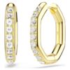 Dextera Hoop Earrings Octagon Shape, Round Cut, Medium, White, Gold-Tone Plated Dextera Hoop Earrings Octagon Shape, Round Cut, Medium, White, Gold-Tone Plated