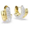 Dextera Hoop Earrings Round Cut, Mini, White, Gold-Tone Plated