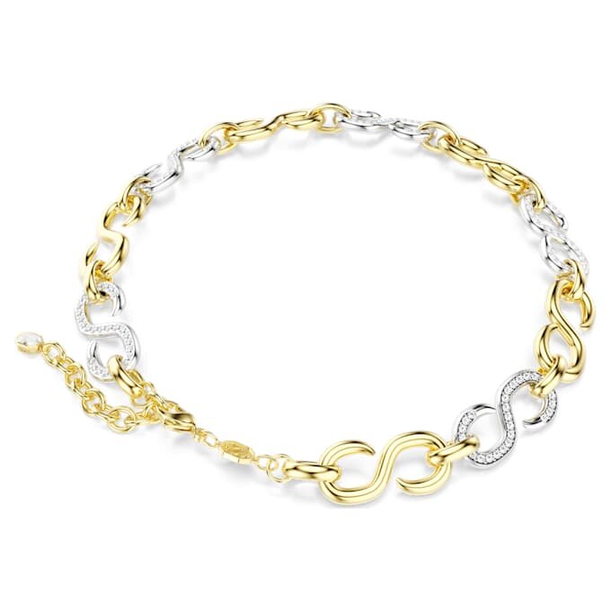 Dextera Necklace Round Cut, Chain, White, Mixed Metal Finish Dextera Necklace Round Cut, Chain, White, Mixed Metal Finish
