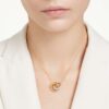 Dextera Pendant Interlocking Loop, White, Gold-Tone Plated Dextera Pendant Interlocking Loop, White, Gold-Tone Plated