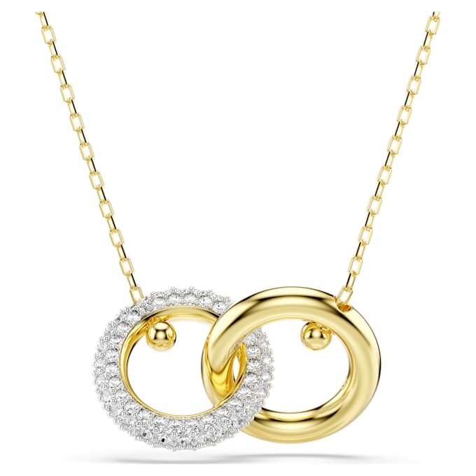 Dextera Pendant Interlocking Loop, White, Gold-Tone Plated Dextera Pendant Interlocking Loop, White, Gold-Tone Plated