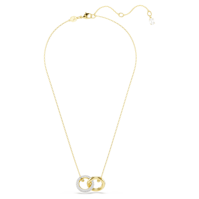 Dextera Pendant Interlocking Loop, White, Gold-Tone Plated Dextera Pendant Interlocking Loop, White, Gold-Tone Plated