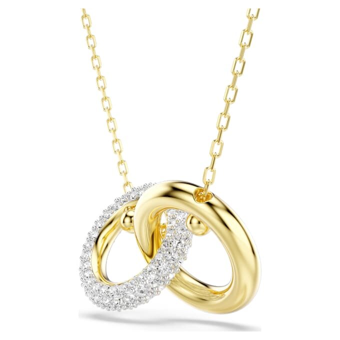 Dextera Pendant Interlocking Loop, White, Gold-Tone Plated Dextera Pendant Interlocking Loop, White, Gold-Tone Plated