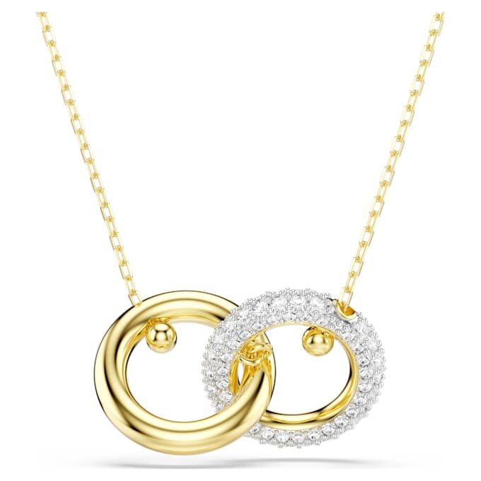 Dextera Pendant Interlocking Loop, White, Gold-Tone Plated Dextera Pendant Interlocking Loop, White, Gold-Tone Plated