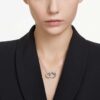 Dextera Pendant Interlocking Loop, White, Rhodium Plated Dextera Pendant Interlocking Loop, White, Rhodium Plated