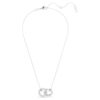 Dextera Pendant Interlocking Loop, White, Rhodium Plated Dextera Pendant Interlocking Loop, White, Rhodium Plated