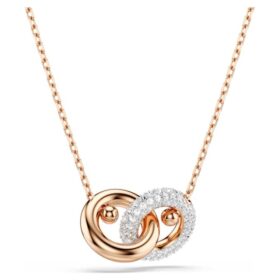 Dextera Pendant Round Cut, White, Rose Gold-Tone Plated