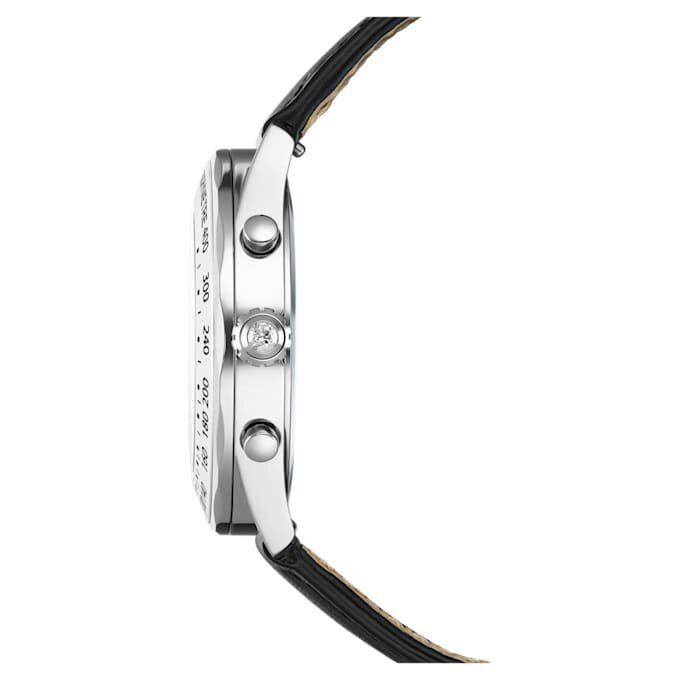 Dextera Tachymetre Watch Swiss Made, Leather Strap, Silver Tone, Stainless Steel Dextera Tachymetre Watch Swiss Made, Leather Strap, Silver Tone, Stainless Steel