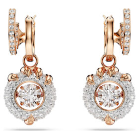 Dragon & Phoenix Drop Earrings Dragon’s Claw, White, Rose Gold-Tone Plated