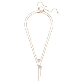 Dragon & Phoenix Necklace Set (2), Crystal Pearl, Dragon’s Claw, White, Rose Gold-Tone Plated