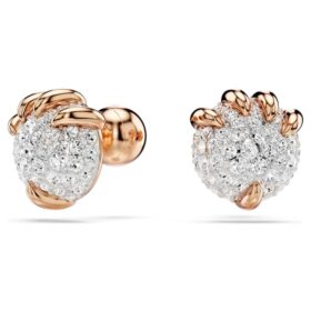 Dragon & Phoenix Stud Earrings Dragon’s Claw, White, Rose Gold-Tone Plated