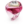 Dulcis Cocktail Ring Heart Cut, Pavé, Heart, Pink