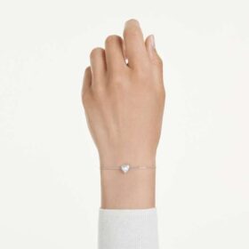 Eternity Bracelet Lab-Grown Diamonds 0.5 Ct Tw, Heart Shape, Sterling Silver