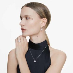 Eternity Drop Earrings Lab-Grown Diamonds 1.25 Ct Tw, Pear Shape, 14K White Gold
