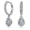Eternity Drop Earrings Lab-Grown Diamonds 1.25 Ct Tw, Pear Shape, 14K White Gold