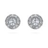 Eternity Halo Stud Earrings Lab-Grown Diamonds 0.45 Ct Tw, Round Shape, Sterling Silver