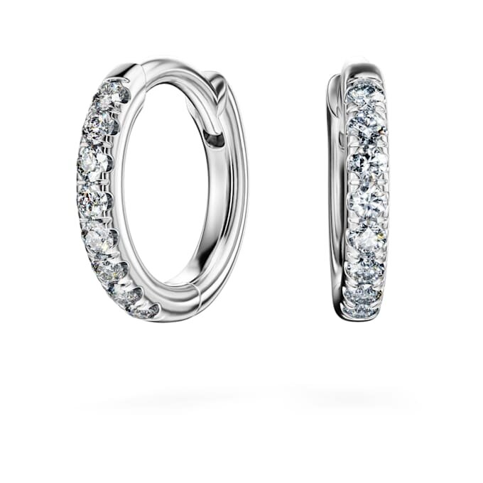 Eternity Hoop Earrings Lab-Grown Diamonds 0.1 Ct Tw, Round Shape, Small, 14K White Gold Eternity Hoop Earrings Lab-Grown Diamonds 0.1 Ct Tw, Round Shape, Small, 14K White Gold