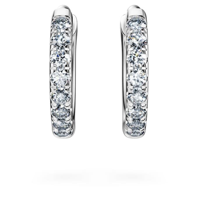 Eternity Hoop Earrings Lab-Grown Diamonds 0.1 Ct Tw, Round Shape, Small, 14K White Gold Eternity Hoop Earrings Lab-Grown Diamonds 0.1 Ct Tw, Round Shape, Small, 14K White Gold
