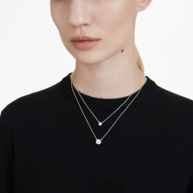 Eternity Solitaire Pendant Lab-Grown Diamonds 2 Ct Tw, Round Shape, 14K White Gold