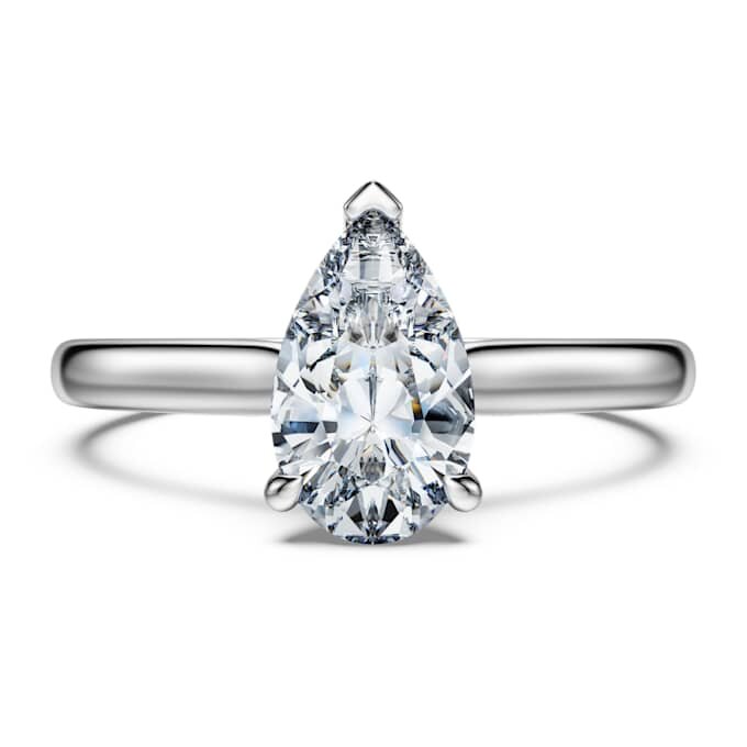Eternity Solitaire Ring Lab-Grown Diamonds 1 Ct Tw, Pear Shape, 14K White Gold Eternity Solitaire Ring Lab-Grown Diamonds 1 Ct Tw, Pear Shape, 14K White Gold