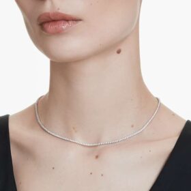 Eternity Tennis Necklace Lab-Grown Diamonds 3 Ct Tw, Round Shape, 14K White Gold