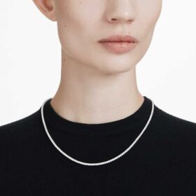 Eternity Tennis Necklace Lab-Grown Diamonds 7 Ct Tw, Round Shape, 14K White Gold