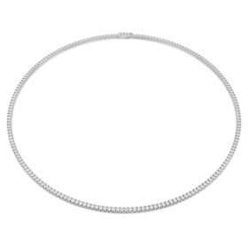 Eternity Tennis Necklace Lab-Grown Diamonds 7 Ct Tw, Round Shape, 14K White Gold