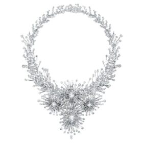 Galaxy Necklace Lab-Grown Diamonds 156.62 Ct Tw, Mixed Shapes, 18K White Gold