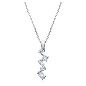 Galaxy Pendant Lab-Grown Diamonds 0.9 Ct Tw, Mixed Shapes, 14K White Gold