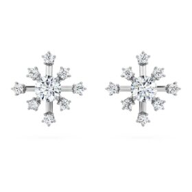 Galaxy Stud Earrings Lab-Grown Diamonds 0.5 Ct Tw, Round Shape, 14K White Gold