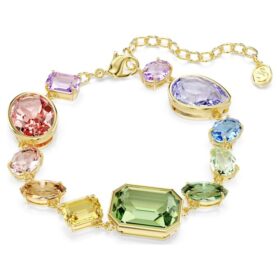 Gema Bracelet Mixed Cuts, Multicolored, Gold-Tone Plated