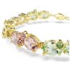 Gema Bracelet Mixed Cuts, Multicolored, Gold-Tone Plated Gema Bracelet Mixed Cuts, Multicolored, Gold-Tone Plated
