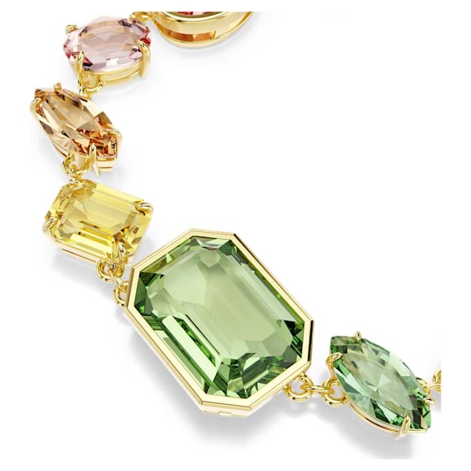 Gema Bracelet Mixed Cuts, Multicolored, Gold-Tone Plated Gema Bracelet Mixed Cuts, Multicolored, Gold-Tone Plated