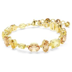 Gema Bracelet Mixed Cuts, Yellow, Gold-Tone Plated