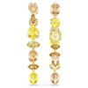 Gema Drop Earrings Asymmetrical Design, Mixed Cuts, Long, Yellow, Gold-Tone Plated