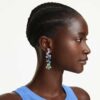 Gema Drop Earrings Mixed Cuts, Chandelier, Long, Multicolored, Gold-Tone Plated