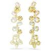 Gema Drop Earrings Mixed Cuts, Chandelier, Long, Multicolored, Gold-Tone Plated