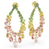 Gema Drop Earrings Mixed Cuts, Chandelier, Multicolored, Gold-Tone Plated