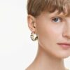 Gema Hoop Earrings Mixed Cuts, Multicolored, Gold-Tone Plated Gema Hoop Earrings Mixed Cuts, Multicolored, Gold-Tone Plated