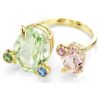 Gema Ring Set (3), Mixed Cuts, Multicolored, Gold-Tone Plated Gema Ring Set (3), Mixed Cuts, Multicolored, Gold-Tone Plated