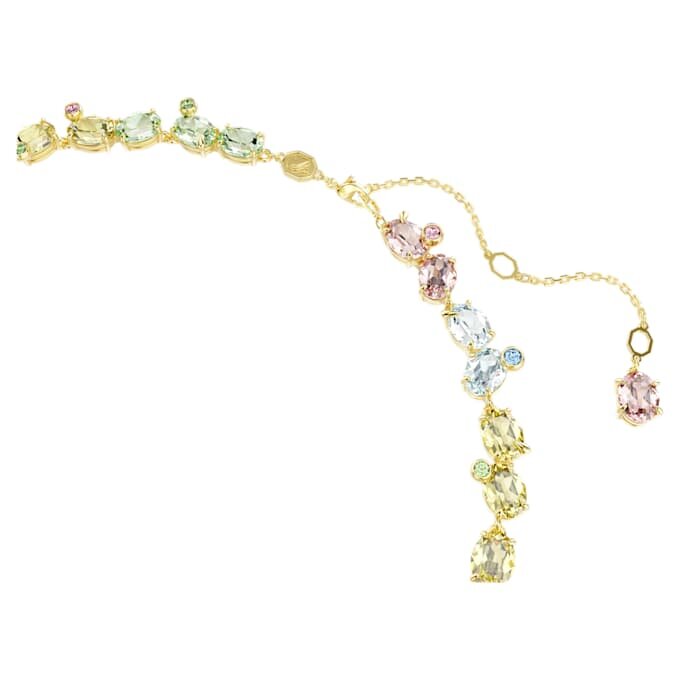 Gema Tennis Necklace Mixed Cuts, Multicolored, Gold-Tone Plated Gema Tennis Necklace Mixed Cuts, Multicolored, Gold-Tone Plated