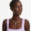 Gema Y Necklace Mixed Cuts, Multicolored, Gold-Tone Plated Gema Y Necklace Mixed Cuts, Multicolored, Gold-Tone Plated