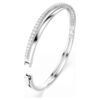 Hyperbola Bangle Round Cut, White, Rhodium Plated Hyperbola Bangle Round Cut, White, Rhodium Plated