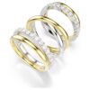 Hyperbola Cocktail Ring Round Cut, White, Mixed Metal Finish Hyperbola Cocktail Ring Round Cut, White, Mixed Metal Finish