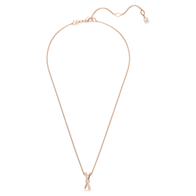 Hyperbola Pendant Mixed Cuts, Twist, White, Rose Gold-Tone Plated Hyperbola Pendant Mixed Cuts, Twist, White, Rose Gold-Tone Plated