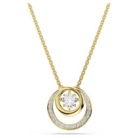 Hyperbola Pendant Round Cut, White, Gold-Tone Plated Hyperbola Pendant Round Cut, White, Gold-Tone Plated