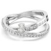 Hyperbola Ring Mixed Cuts, White, Rhodium Plated