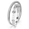 Hyperbola Ring Mixed Cuts, White, Rhodium Plated