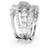 Hyperbola Ring Mixed Cuts, White, Rhodium Plated